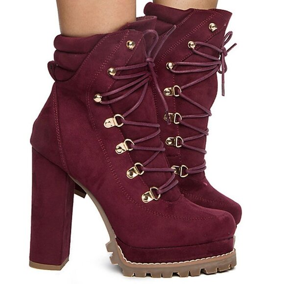 ALL IN THE SUEDE CHUNKY BOOTIE - Picture 2 of 7